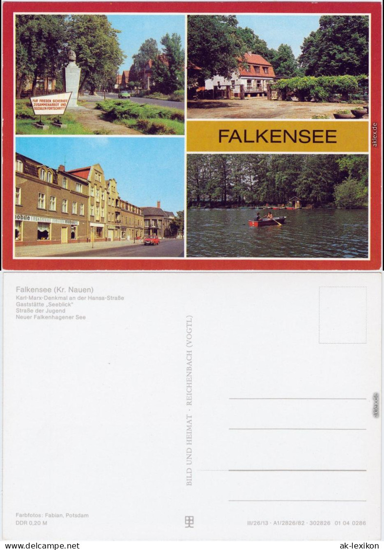 Falkensee Karl-Marx-Denkmal Hansa-Straße, Gaststätte "Seeblick", Straße 1982 - Falkensee