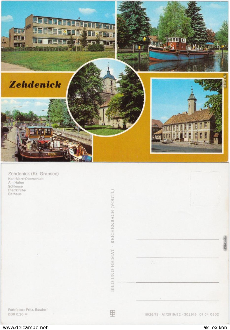 Marienthal Zehdenick Karl-Marx-Oberschule, Am Hafen, Schleuse, Pfarrkirche 1982 - Zehdenick