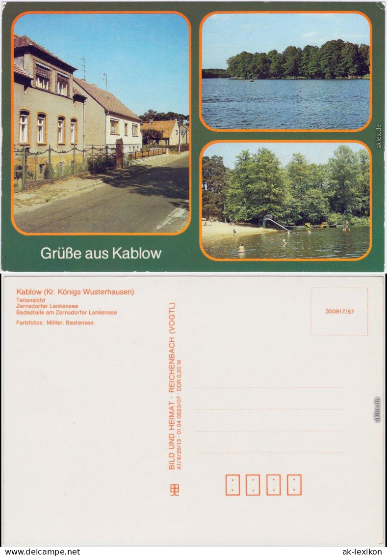 Kablow (Cablow)-Königs Wusterhausen Teilansicht, Zernsdorfer, Badestelle 1987 - Königs-Wusterhausen
