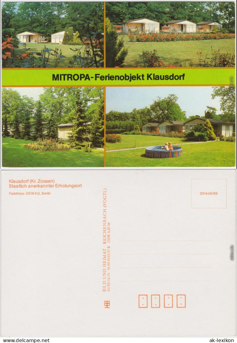 Klausdorf Am Mellensee Mitropa-Ferienobjekt,  B Luckenwalde 1986 - Klausdorf