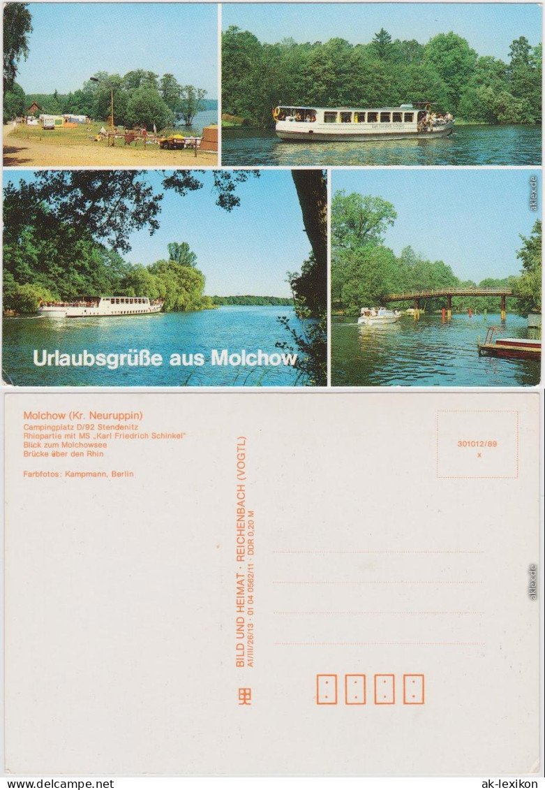 Neuruppin Campingplatz D/92 Stendenitz Rhinpartie Mit MS "Karl Fr Schinkel 1989 - Neuruppin