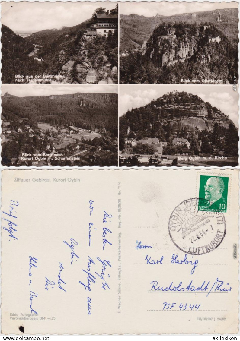 Oybin Blick Aus Der Burgruine Nach Teufelsmühle, Blick Vom Pferdeberg 1964 - Oybin