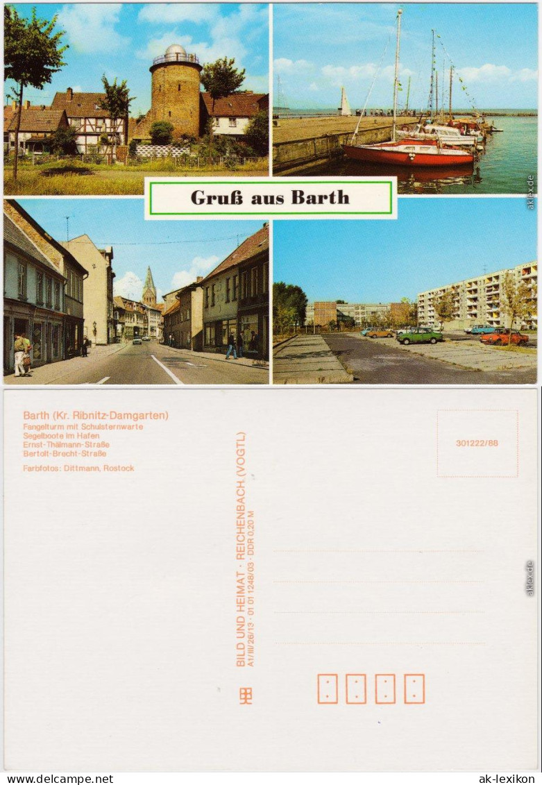 Barth Fangelturm Mit Schulsternwarte,  Hafen, Ernst-Thälmann-Straße, 1988 - Barth