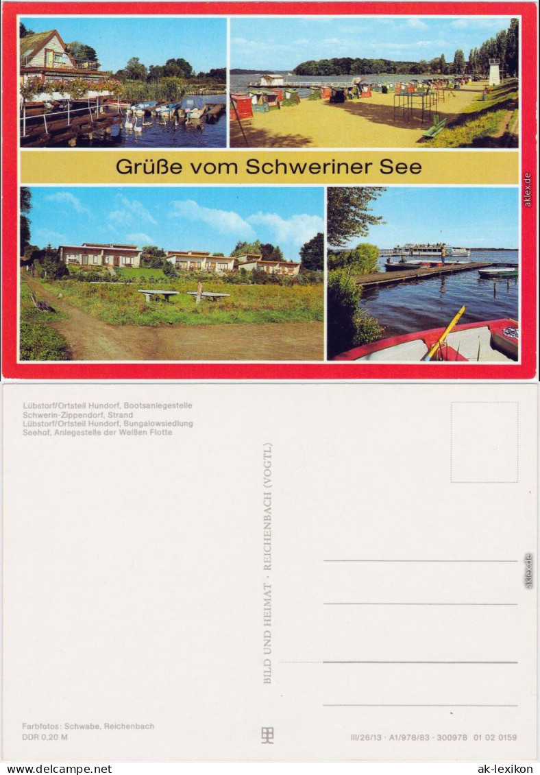 Lübstorf Hundorf Bootsanlegestelle Bungalowsiedlung, Schwerin-Zippendorf  1983 - Schwerin