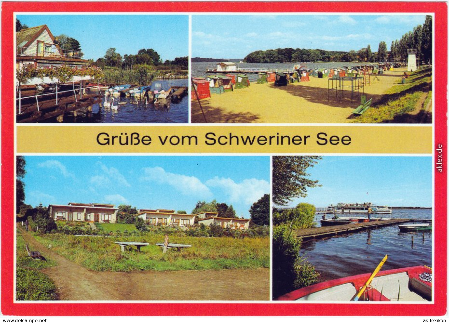 Lübstorf Hundorf Bootsanlegestelle Bungalowsiedlung, Schwerin-Zippendorf  1983 - Schwerin