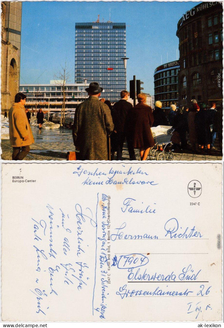 Charlottenburg Berlin Europa-Center, Winterlich Szene - Menschenschlange 1978 - Charlottenburg