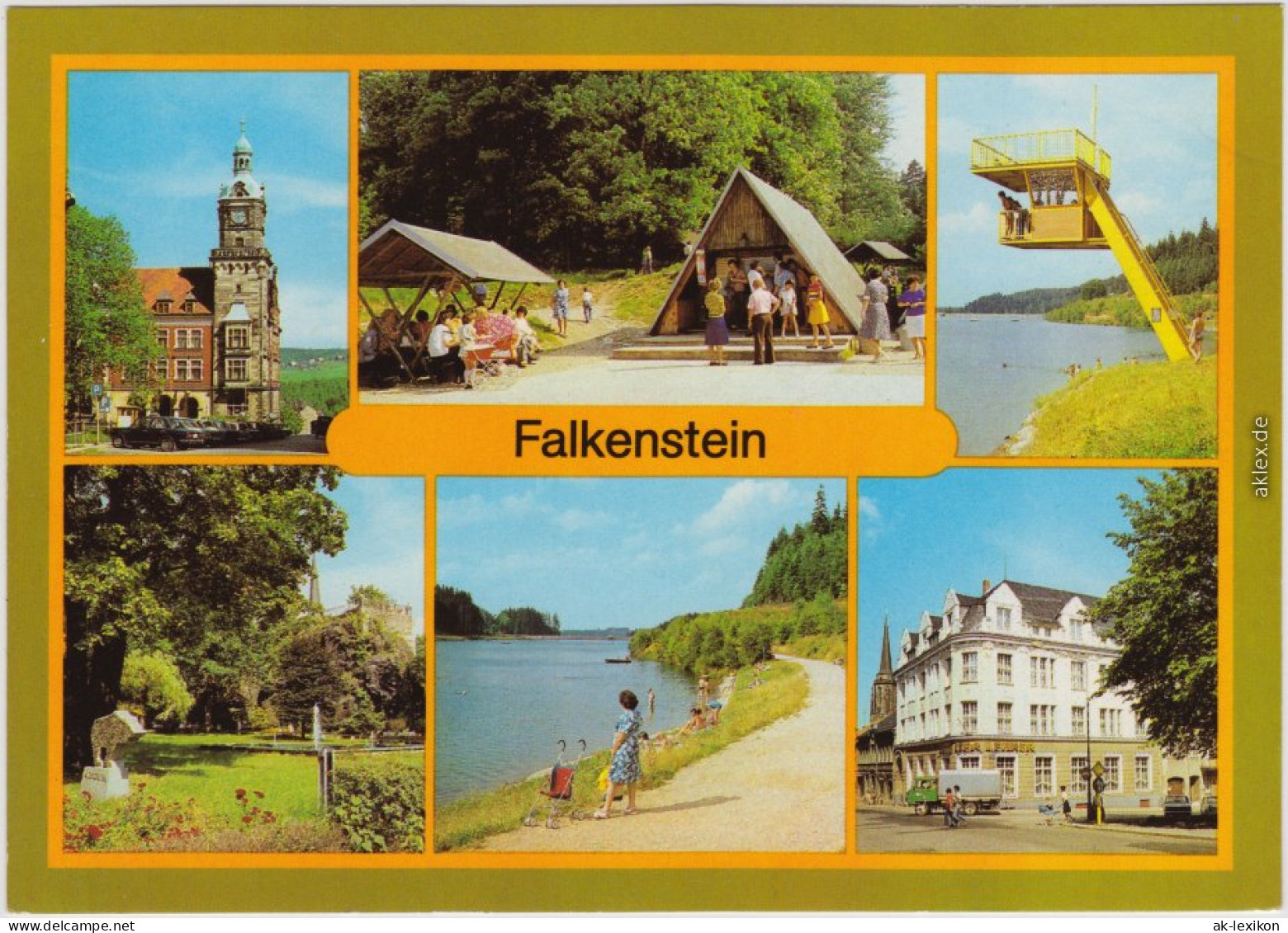 Falkenstein (Vogtland) Rathaus, Talsperre, Schloßfelsen, Haus Der Lehrer 1981 - Falkenstein (Vogtland)