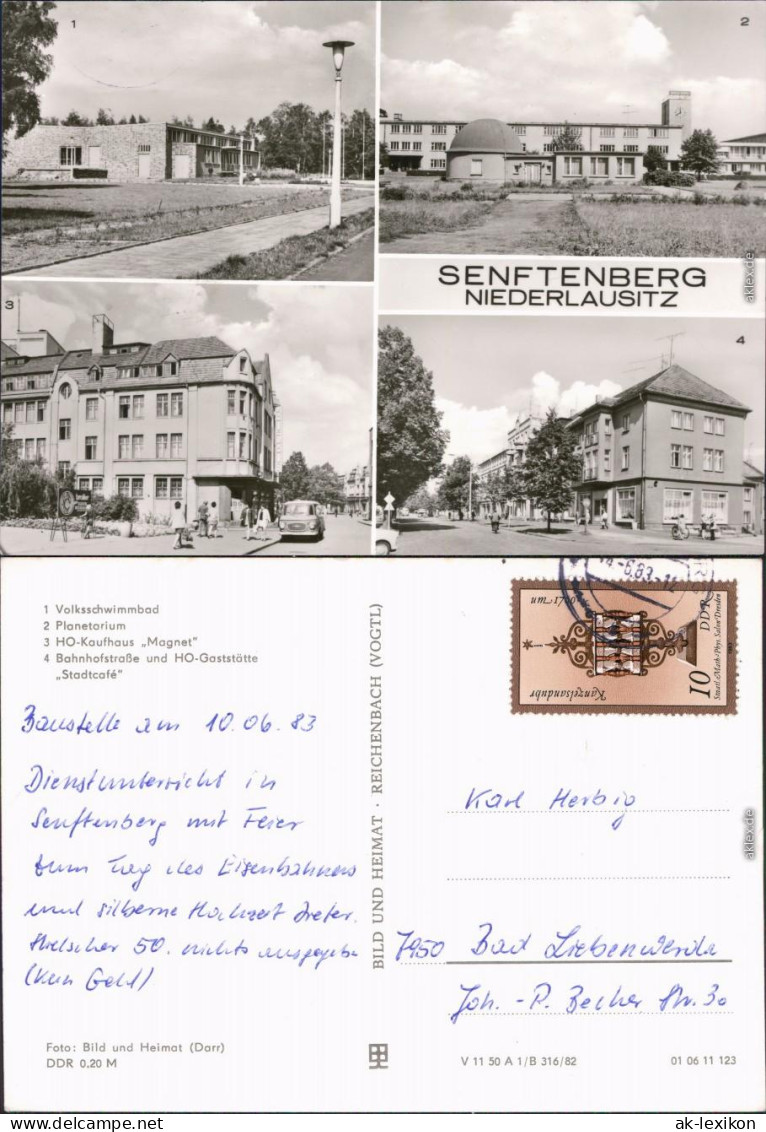 Senftenberg NL,Schwimmbad,Planetarium,Kaufhaus,Bahnhofstraße,Gaststätte 1979 - Senftenberg