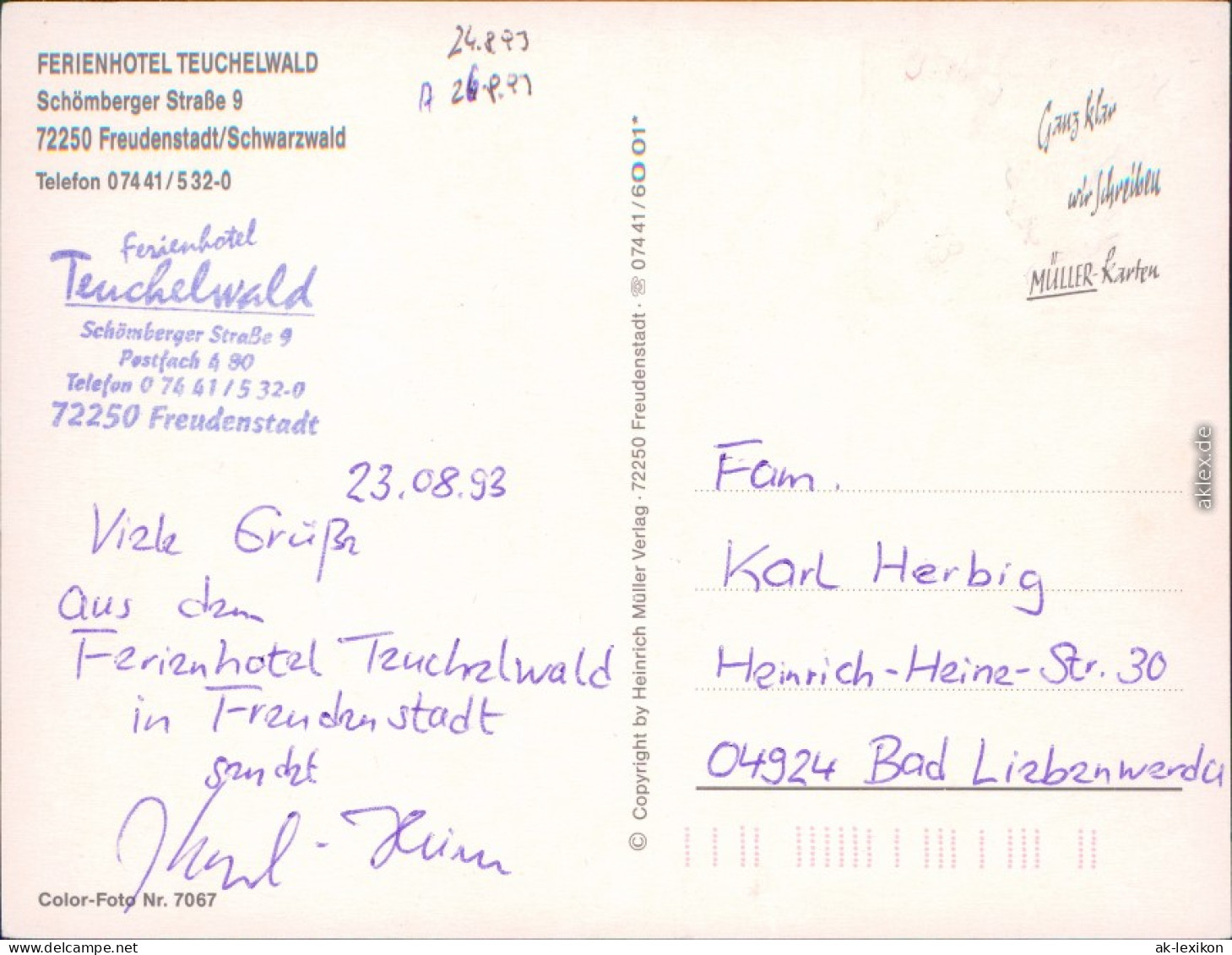 Freudenstadt Ferienhotel Teuchelwald - Außen- Und Innen  Gästebereich 1993 - Freudenstadt