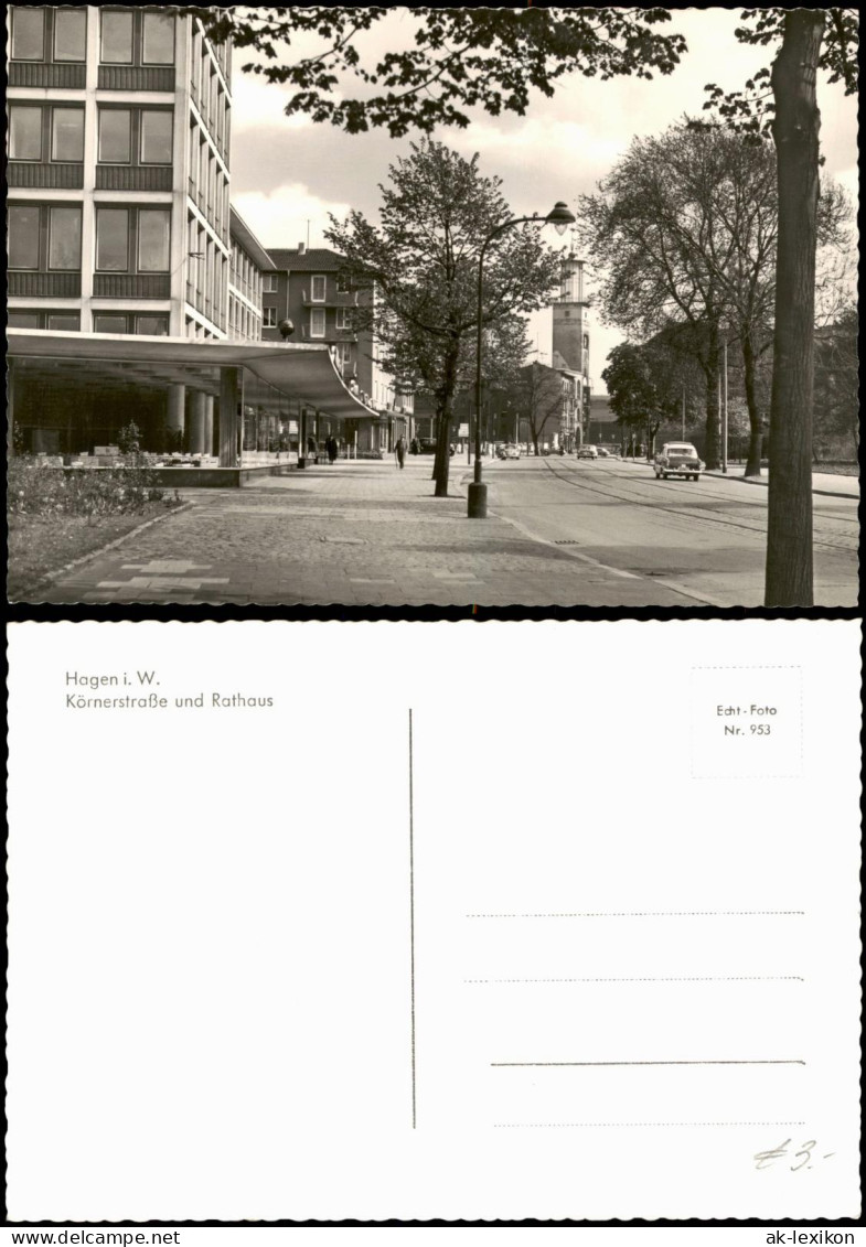 Ansichtskarte Hagen (Westfalen) Körnerstraße Und Rathaus 1960 - Hagen