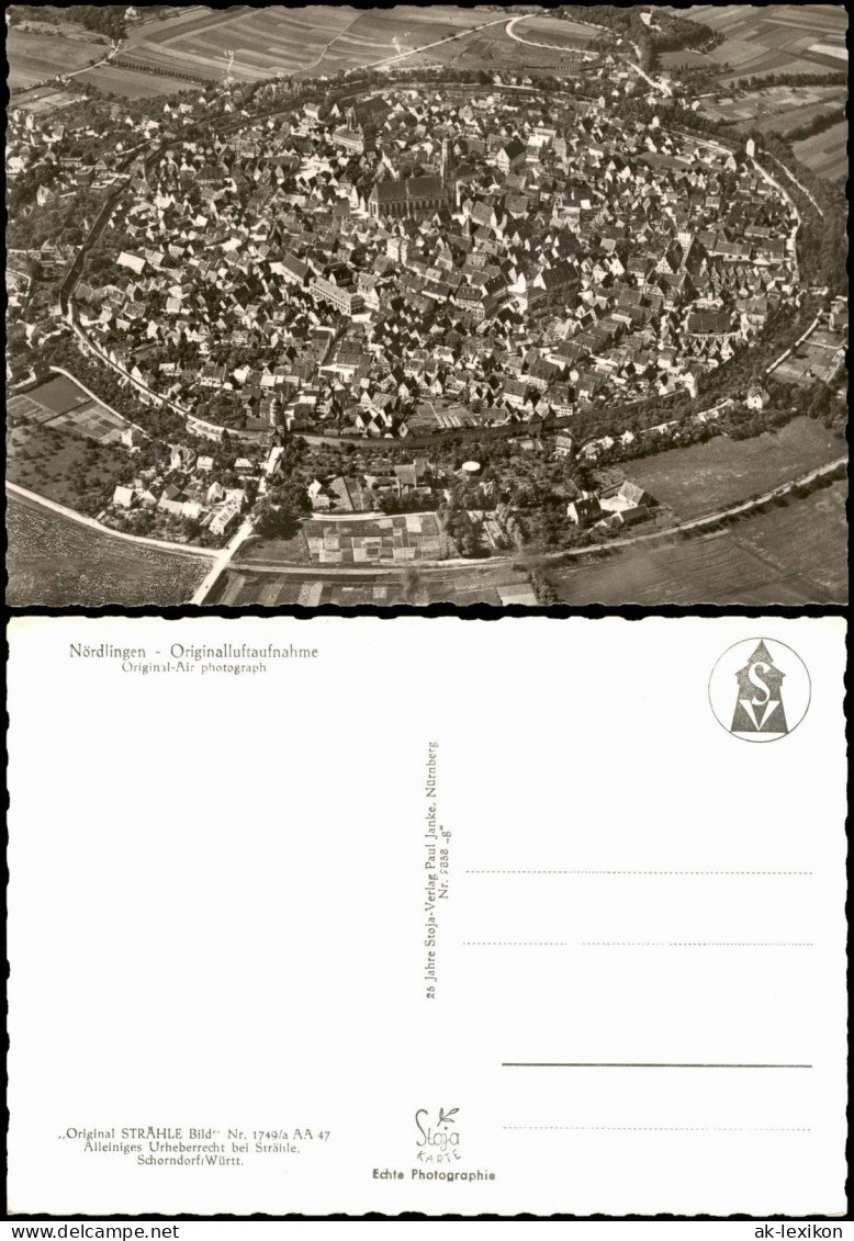 Ansichtskarte Nördlingen Luftbild Originalluftaufnahme 1960 - Nördlingen