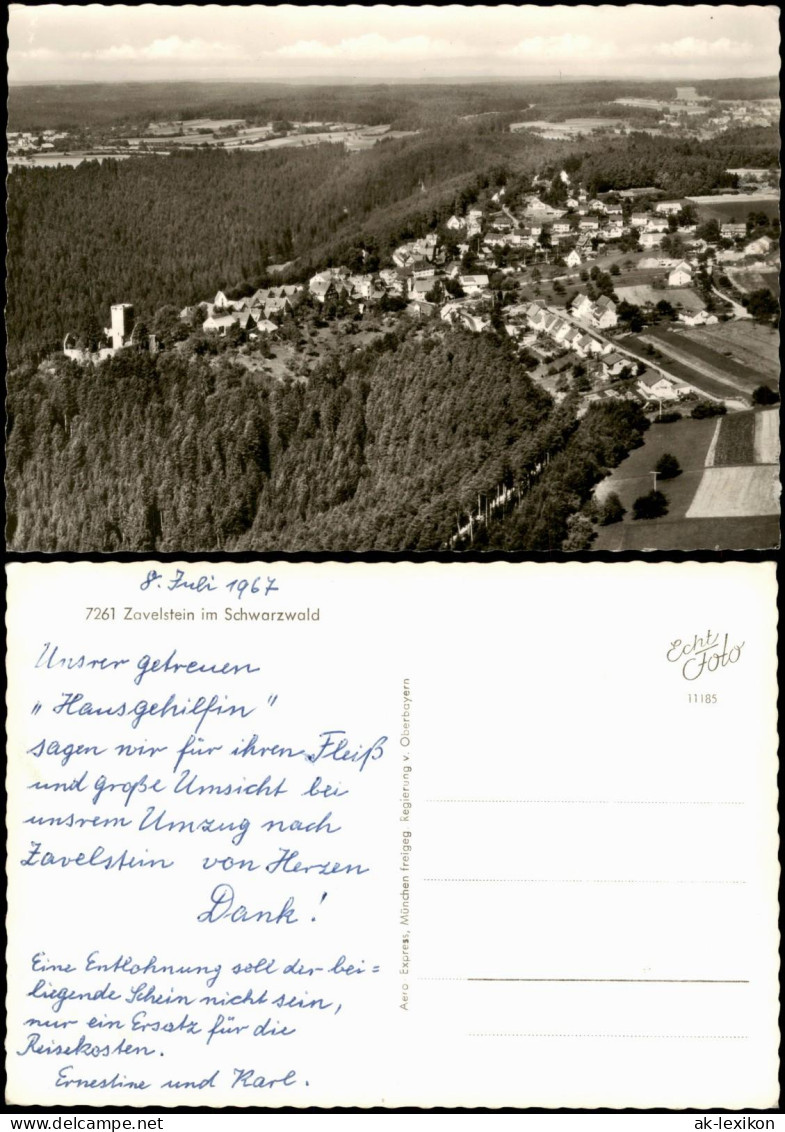 Bad Teinach-Zavelstein Luftaufnahme Zavelstein Im Schwarzwald 1967 - Bad Teinach