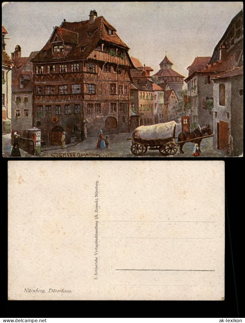 Nürnberg Albrecht-Dürer-Haus, Litfaßsäule, Pferde-Fuhrwerk 1910 - Nürnberg