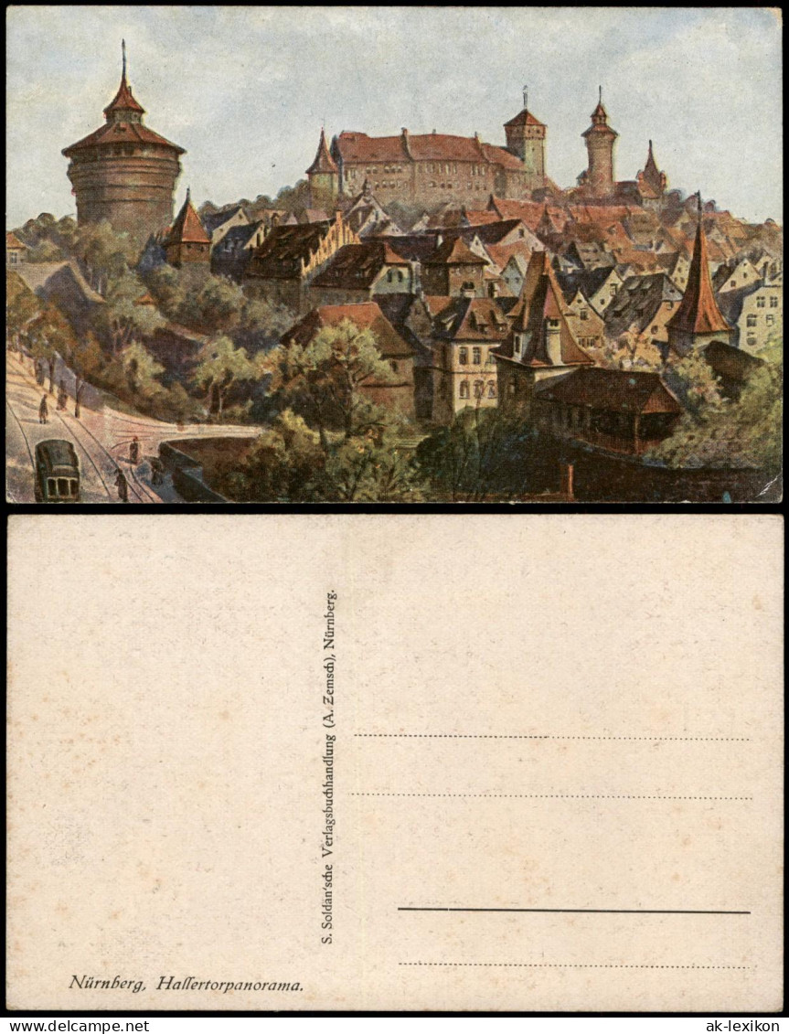 Ansichtskarte Nürnberg Panorama-Ansicht, Künstlerkarte 1910 - Nuernberg