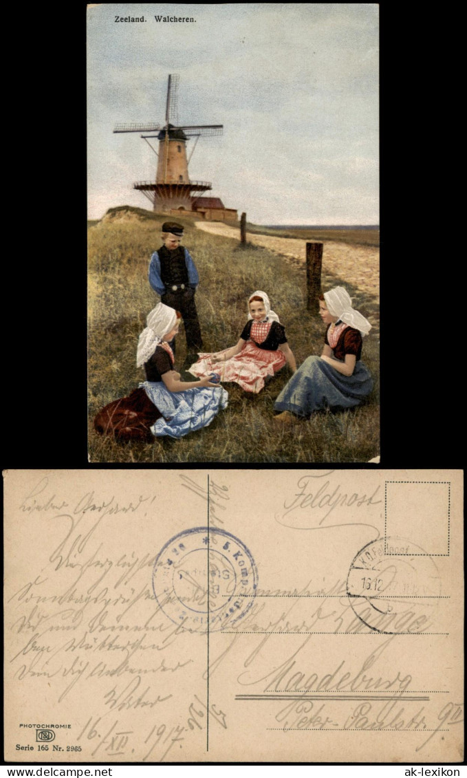 Postkaart Walcheren Windmühle Zeeland 1917 - Sonstige & Ohne Zuordnung