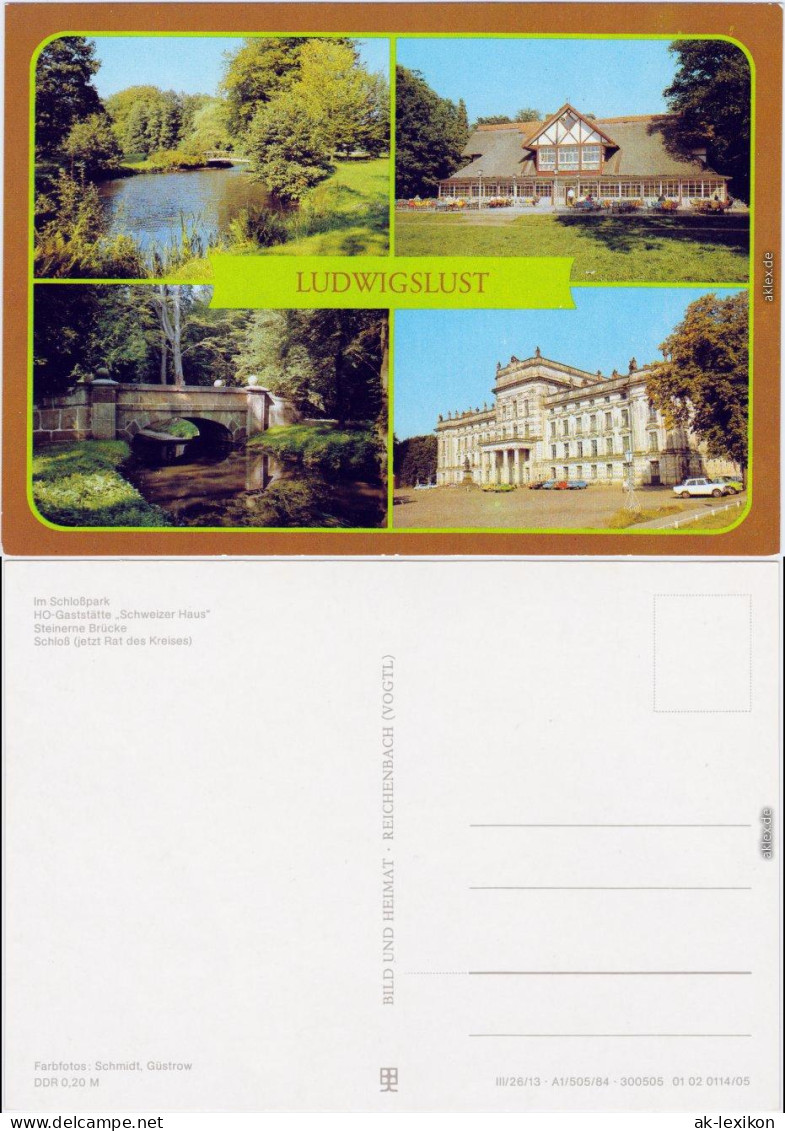 Ludwigslust Im Schloßpark, Ho-Gaststätte "SChweizer Haus" Steinerne Brücke 1984 - Ludwigslust