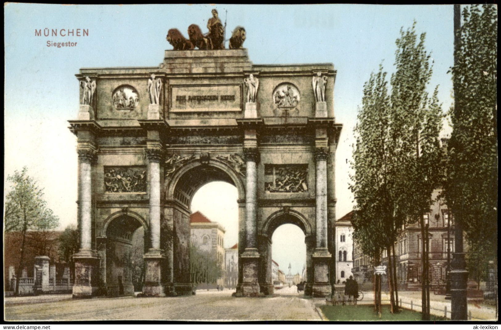 Ansichtskarte München Strassen Partie Am Siegestor 1910 - Muenchen