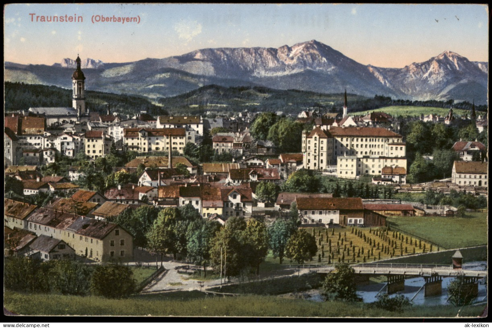 Ansichtskarte Traunstein Panorama-Ansicht 1918 - Traunstein