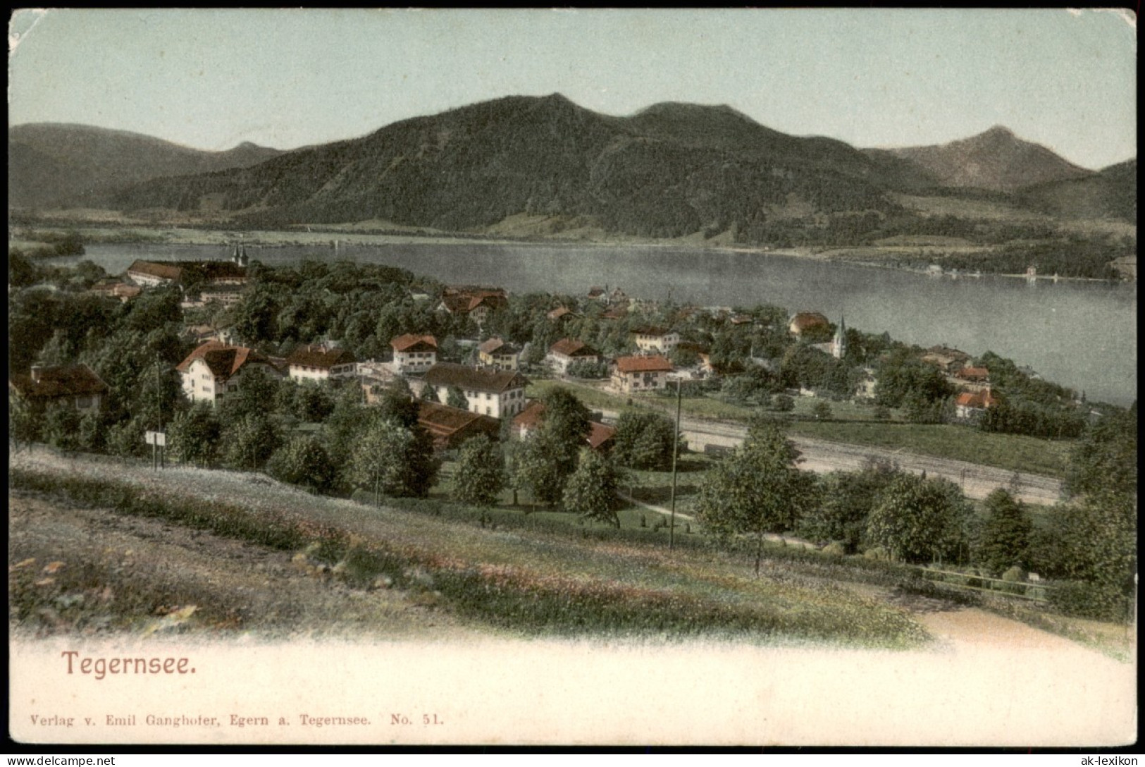 Ansichtskarte Tegernsee (Stadt) Panorama-Ansicht 1907   Gel. Als Soldatenpost - Tegernsee