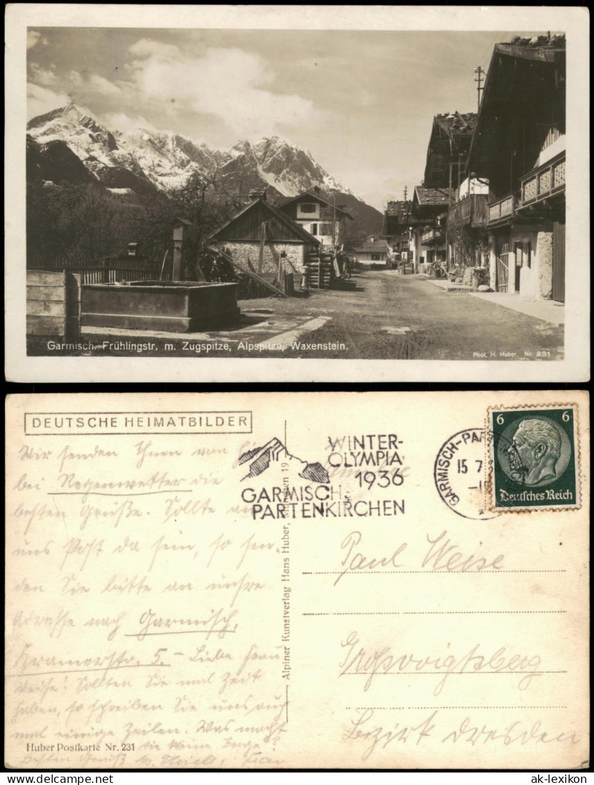 Ansichtskarte Garmisch-Partenkirchen Frühlingstrasse 1935 - Garmisch-Partenkirchen