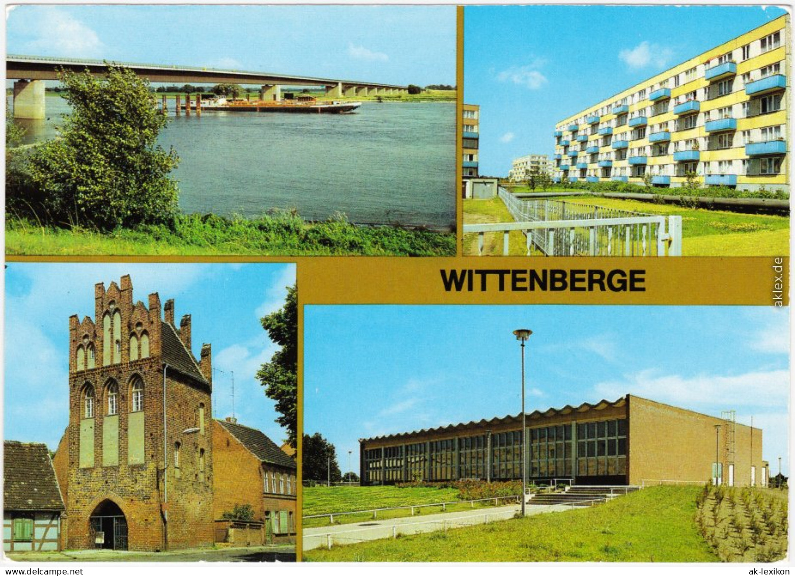 Wittenberge Neue Elbbrücke, Perleberger Straße, Steintor, Schwimmhalle 1985 - Wittenberge