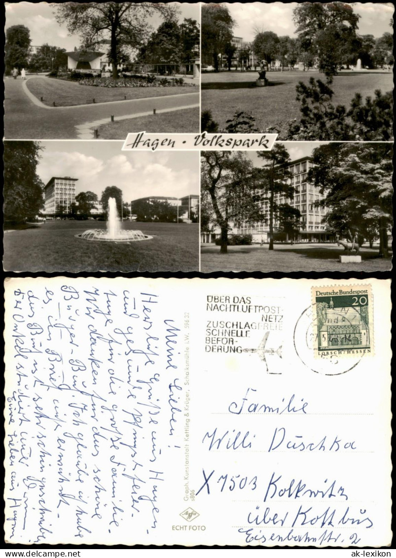 Ansichtskarte Hagen (Westfalen) Volkspark Mehrbild-AK 4 Foto-Ansichten 1968 - Hagen