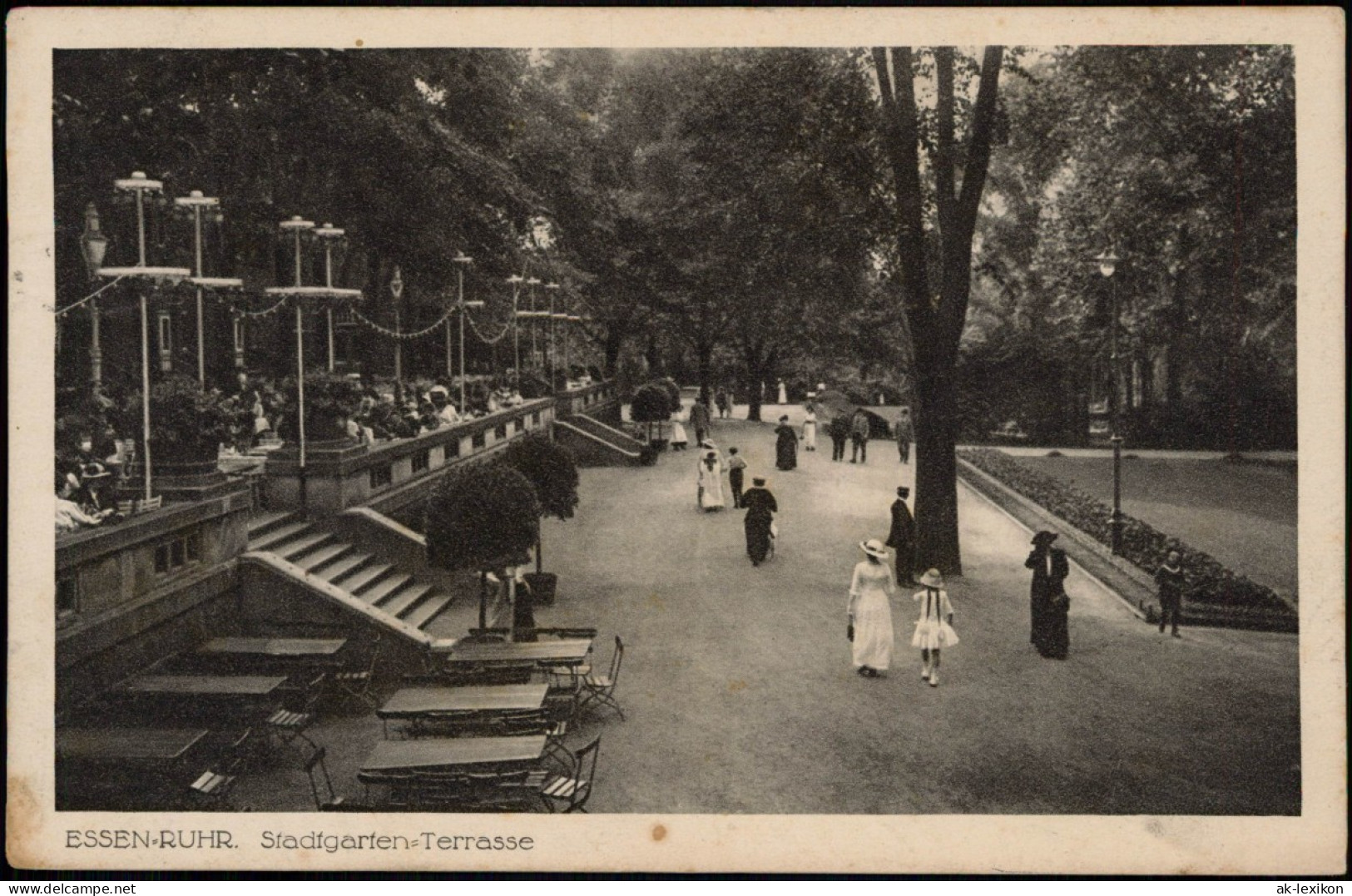 Ansichtskarte Südviertel-Essen (Ruhr) Stadtgarten-Terrasse 1917 - Essen