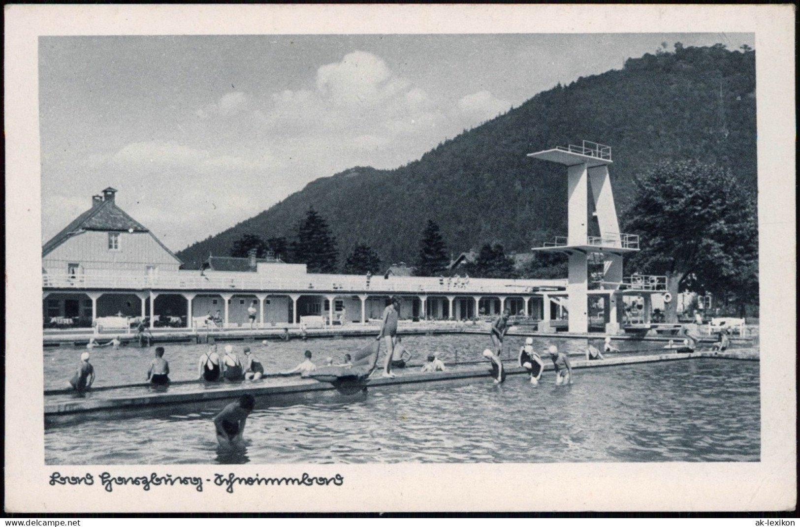 Ansichtskarte Bad Harzburg Schwimmbad Sprungturm 1933 - Bad Harzburg
