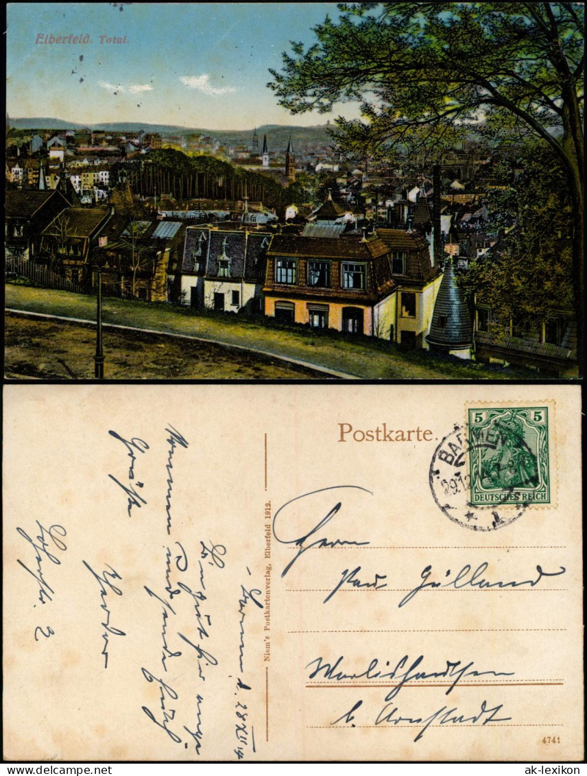 Ansichtskarte Elberfeld-Wuppertal Häuser Vom Hang 1914 - Wuppertal
