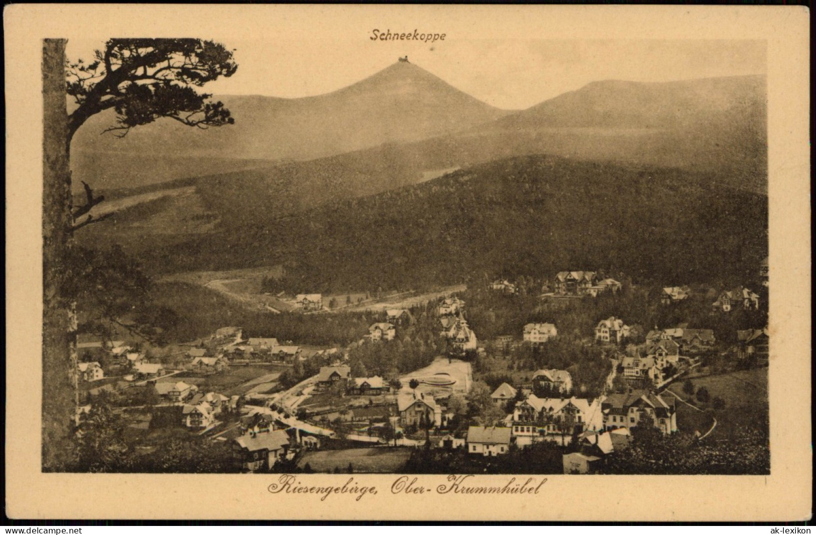 Postcard Krummhübel Karpacz Totale Mit Schneekoppe 1922 - Schlesien