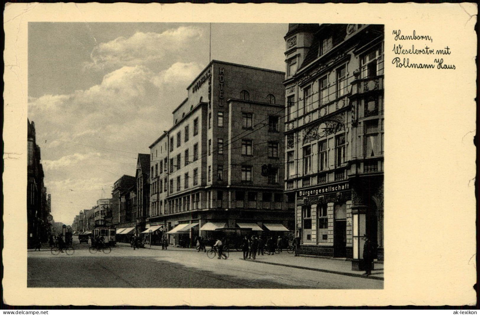 Ansichtskarte Hamborn-Duisburg Weselerstraße, Belebt Geschäfte 1935 - Duisburg