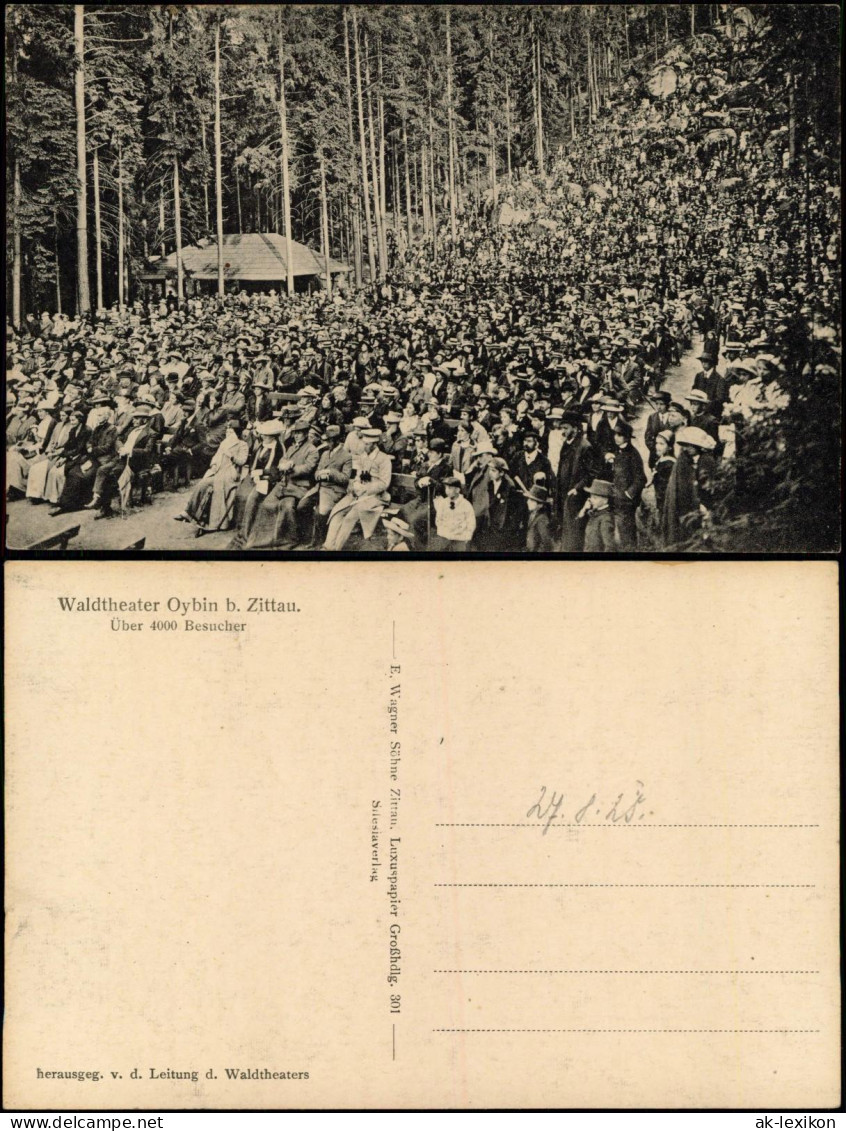 Ansichtskarte Oybin Waldtheater, Vollbesetzt 1915 - Oybin
