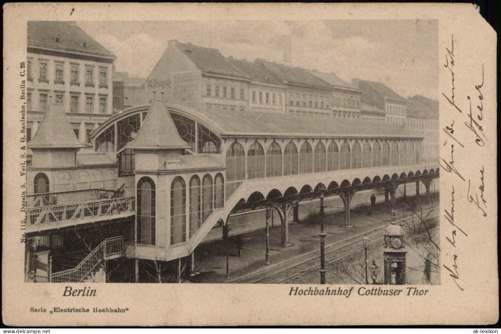 Ansichtskarte Kreuzberg-Berlin Hochbahnhof Cottbuser Thor Kottbuser Tor 1902 - Kreuzberg