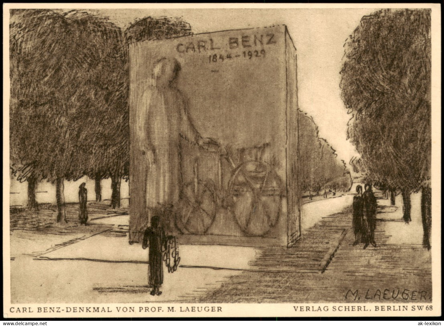 Ansichtskarte Mannheim Bild Ganzsache Enthüllung Carl Benz Denkmal 1933 - Mannheim