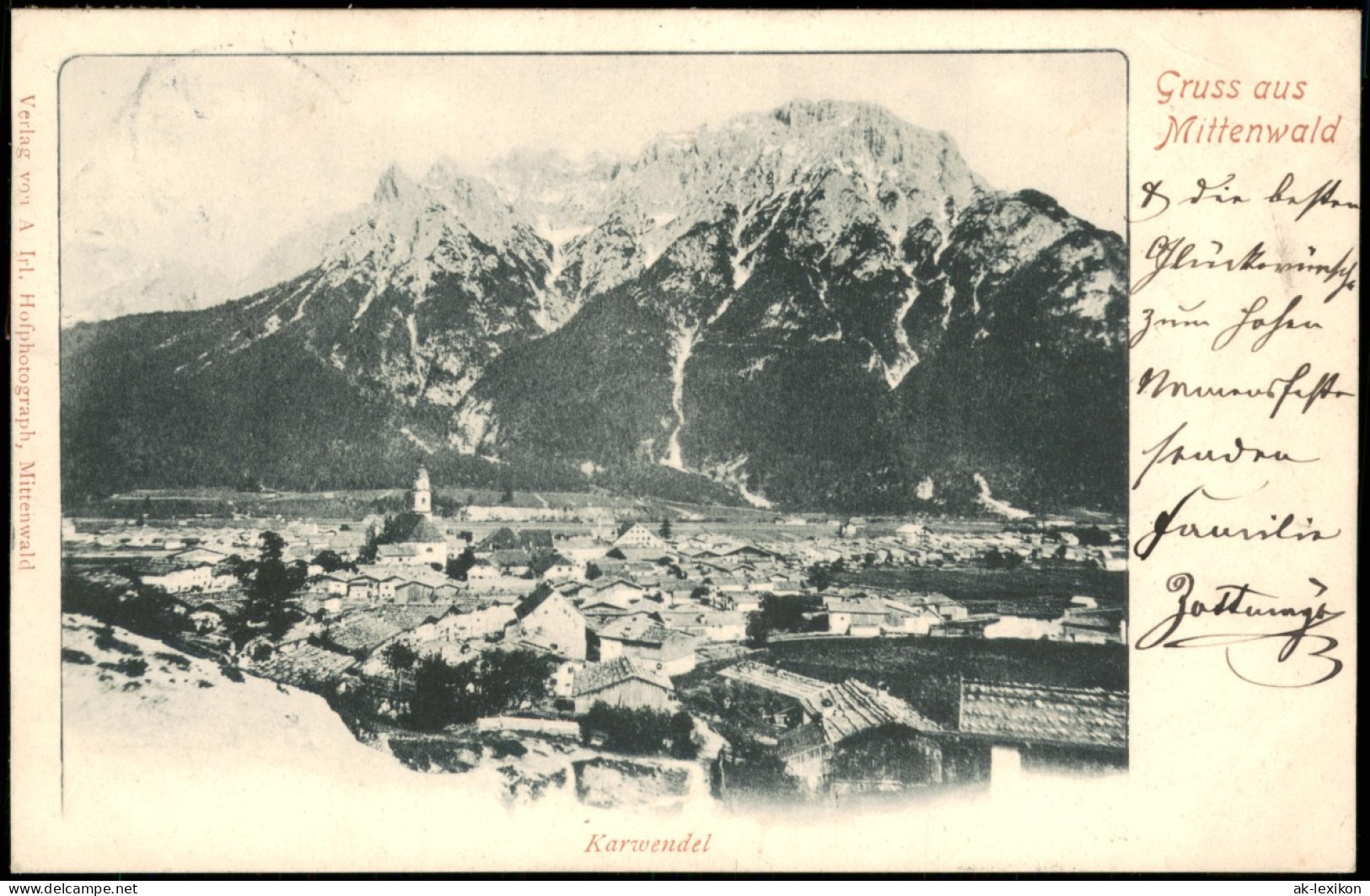 Ansichtskarte Mittenwald Stadtpanorama 1901 - Mittenwald