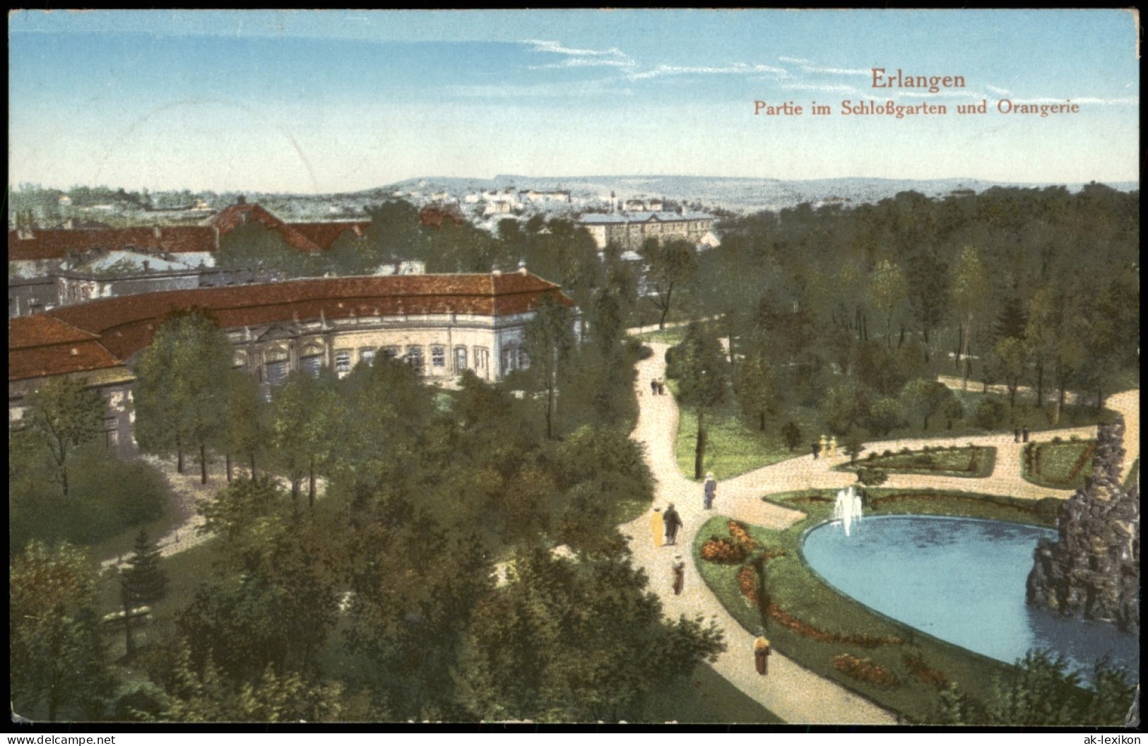 Ansichtskarte Erlangen Partie Im Schloßgarten Und Orangerie 1912 - Erlangen