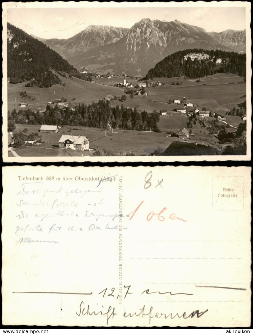 Ansichtskarte Tiefenbach-Oberstdorf (Allgäu) Blick Auf Die Stadt 1934 - Oberstdorf