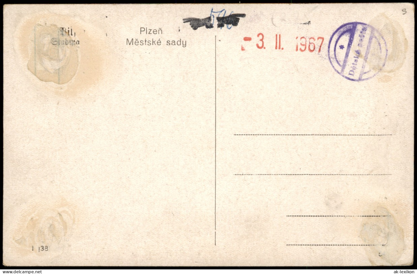 Postcard Pilsen Plzeň Městské Sady 1967 - Tschechische Republik