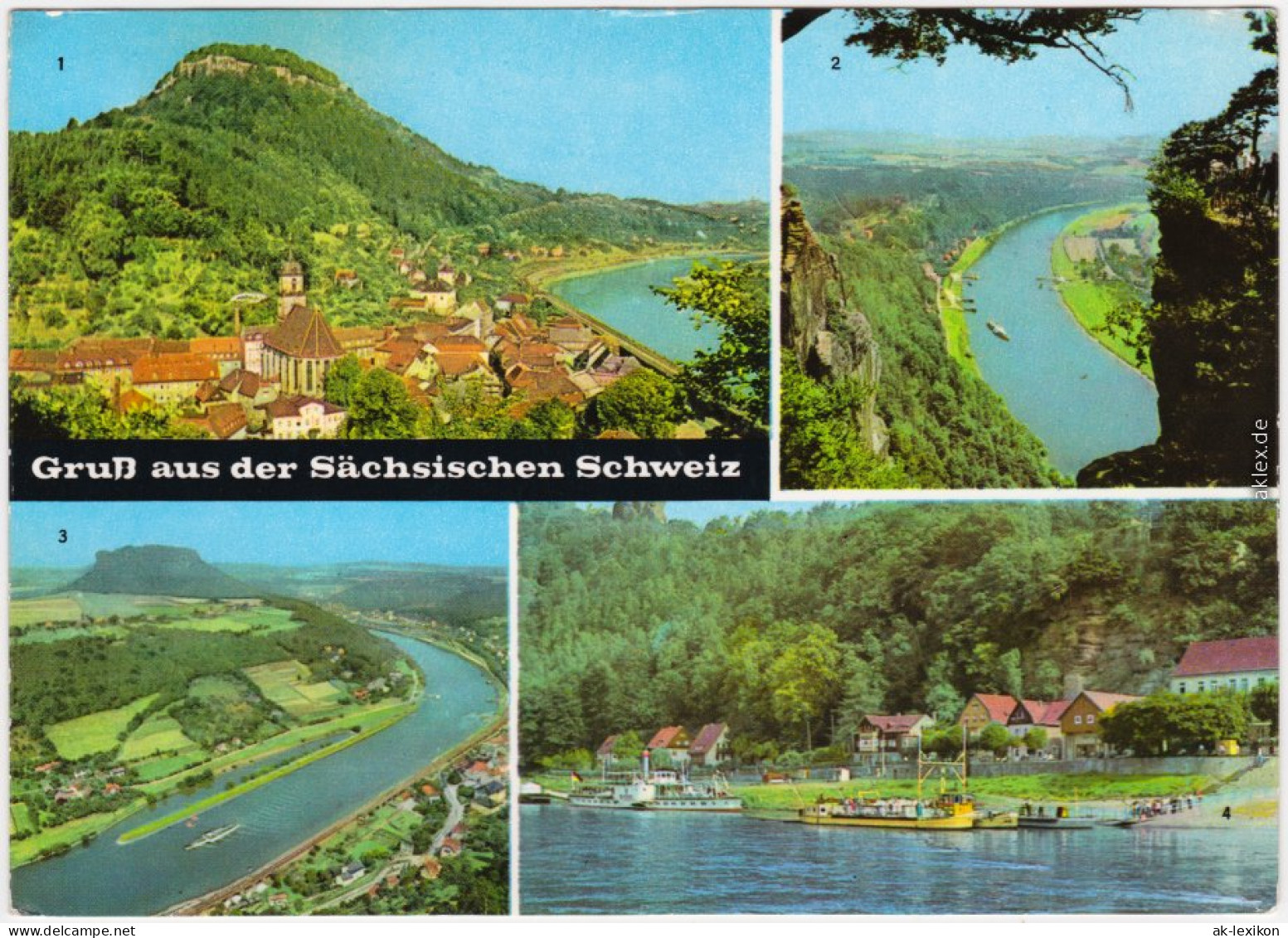 Königstein (Sächsische Schweiz)  Lilienstein 4. Rathen-Dampferanlegestelle 1974 - Koenigstein (Saechs. Schw.)