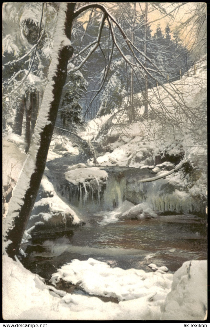 Ansichtskarte  Stimmungsbild Winter Eis Schnee Wald Photochromie 1912 - Zonder Classificatie