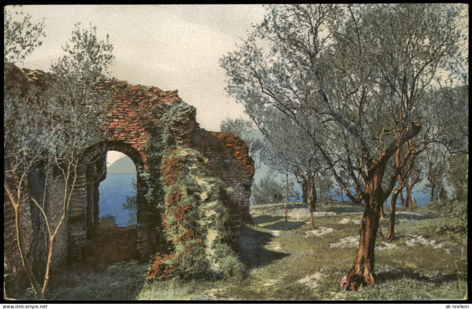 Ansichtskarte  Stimmungsbild: Frühling, Ruine Baumblüte Photochromie 1912 - Autres & Non Classés