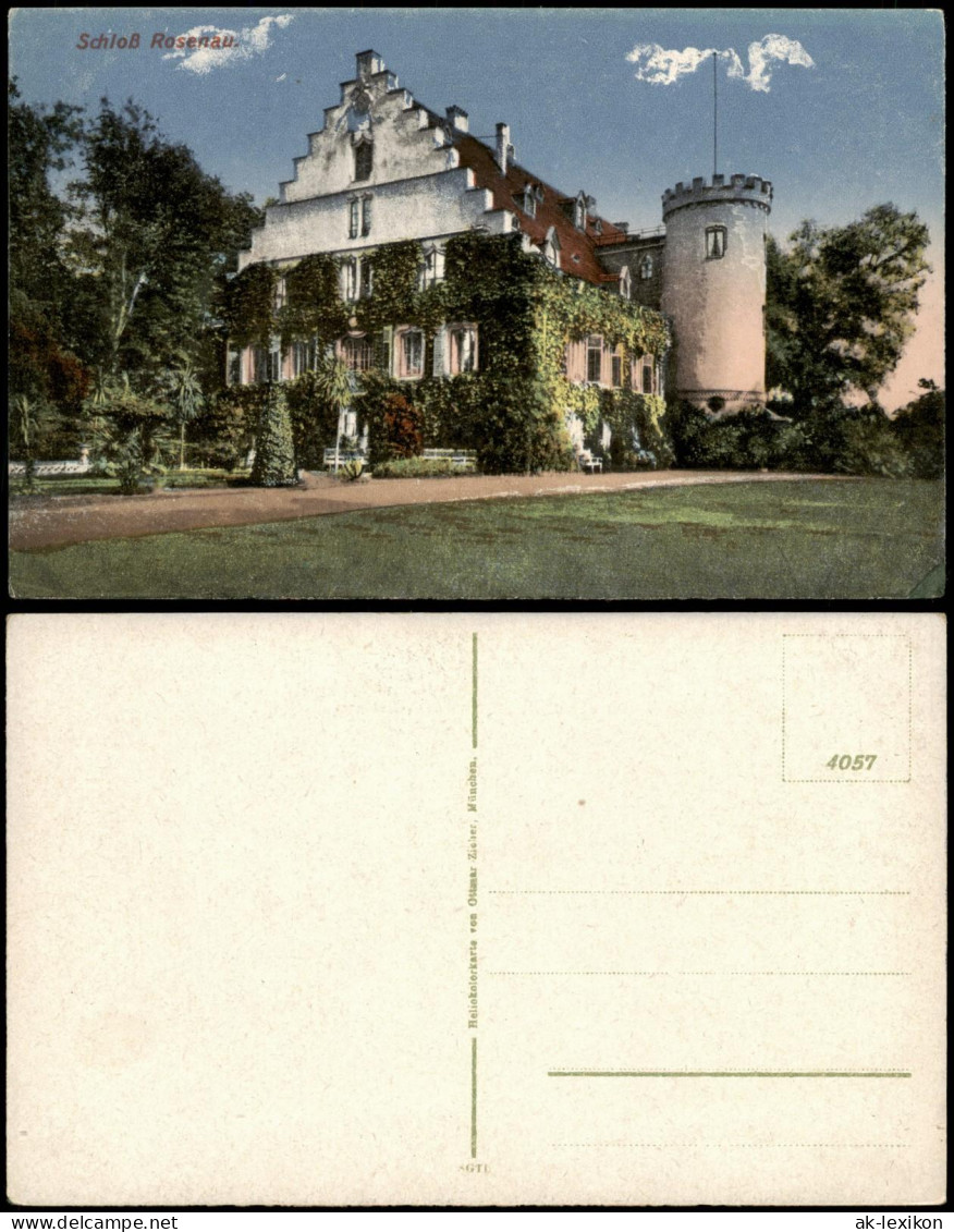 Ansichtskarte Coburg Schloss Rosenau, Heliocolorkarte O.Z. 1910 - Coburg