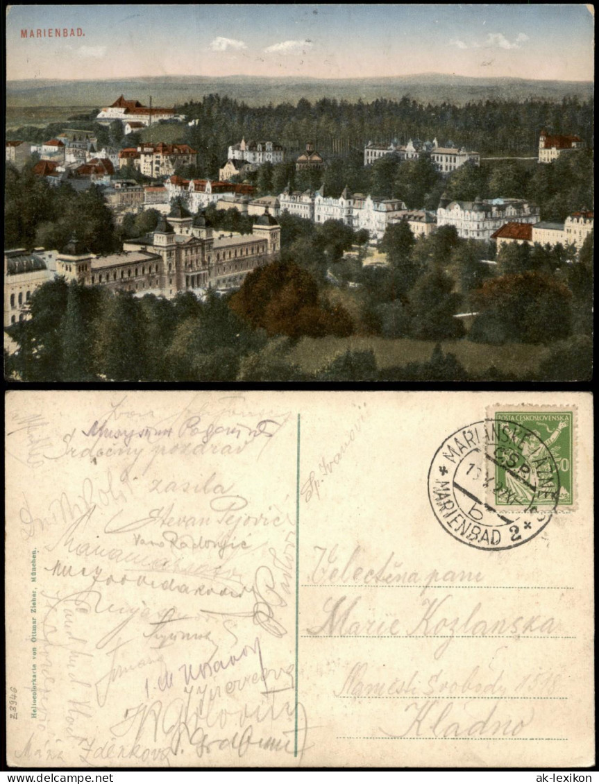 Postcard Marienbad Mariánské Lázně Panorama-Ansicht 1922 - República Checa