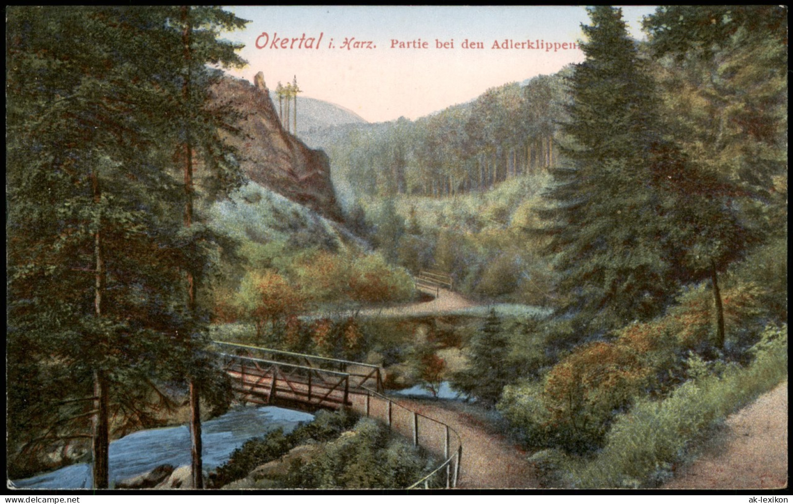 Ansichtskarte Oker-Goslar Okertal Im Harz Partie Bei Den Adlerklippen 1910 - Goslar