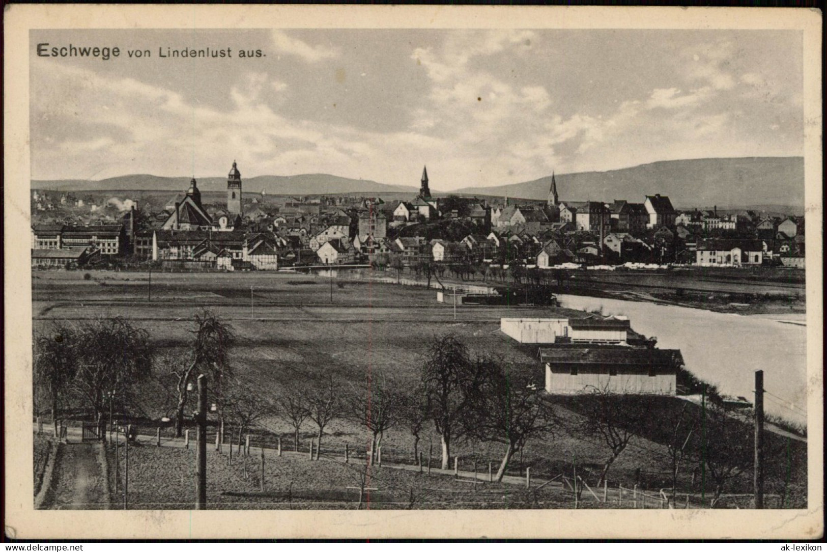 Ansichtskarte Eschwege Von Lindenlust Aus. Hallen Am Fluß 1916 - Eschwege
