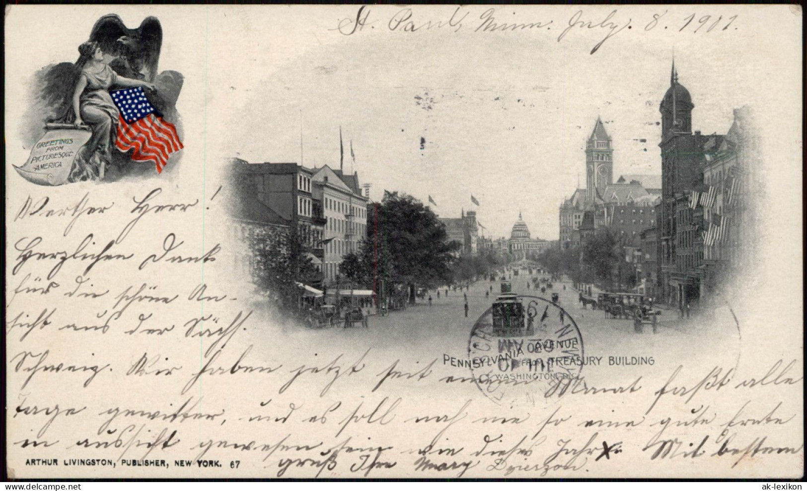 Postcard Washington D.C. Pennsylvania Avenue 1901 - Washington DC