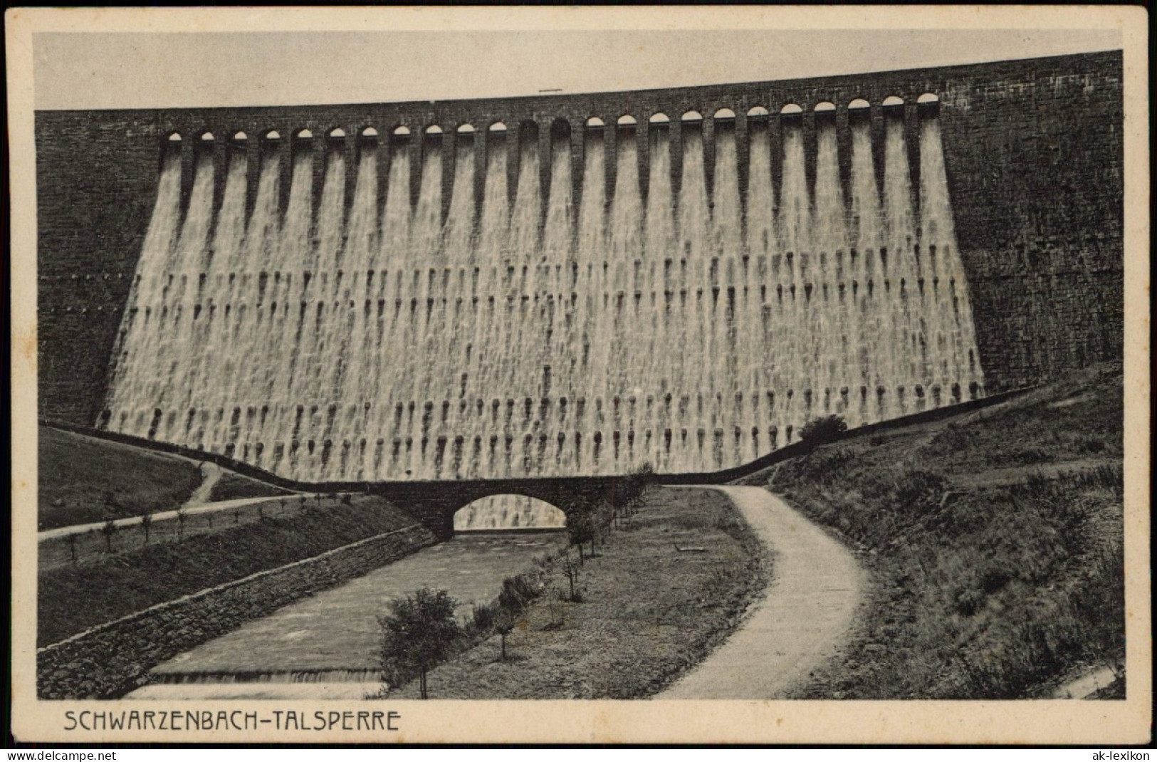 Ansichtskarte Forbach (Baden) Schwarzenbach-Talsperre, Überlauf 1930 - Forbach