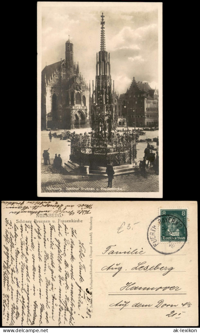 Ansichtskarte Nürnberg Schöner-Brunnen Und Frauenkirche 1928 - Nuernberg