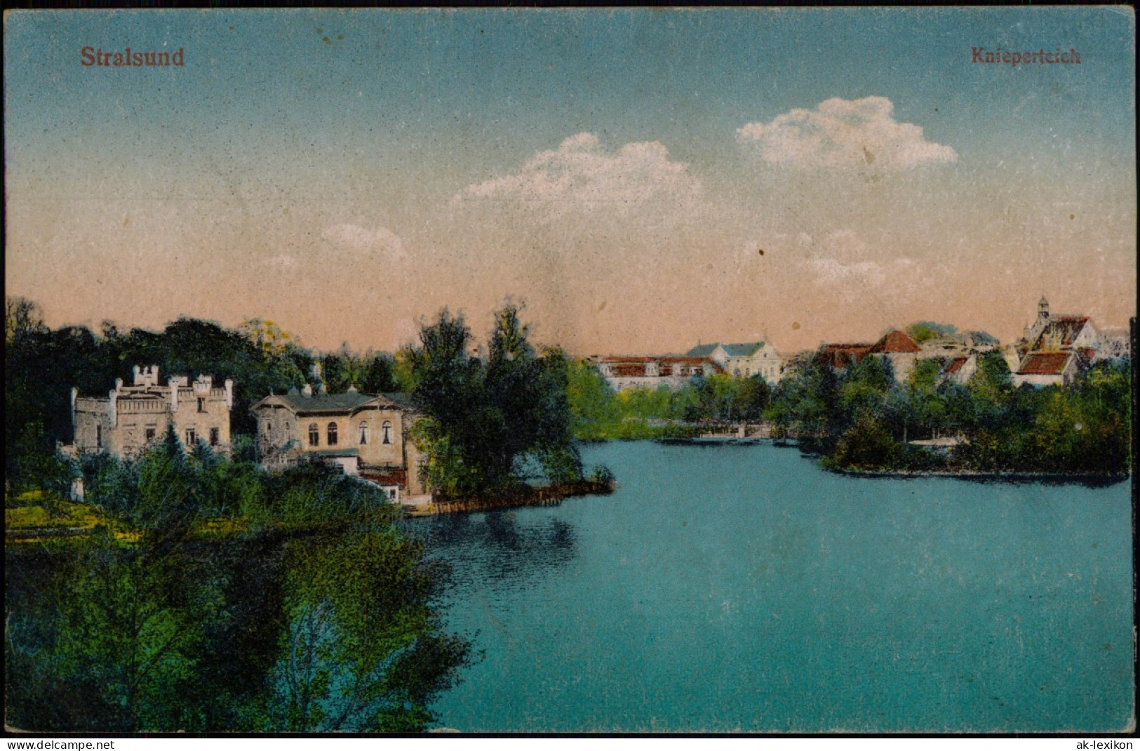 Ansichtskarte Stralsund Knieperteich Und Villen 1914 - Stralsund