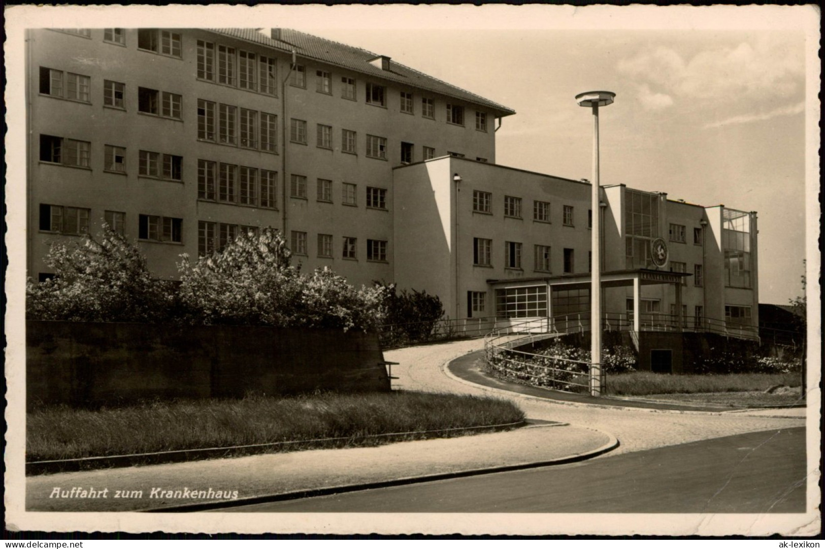 Ansichtskarte Rüppurr-Karlsruhe Auffahrt Krankenhaus 1940 - Karlsruhe